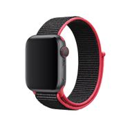 CoverZone Apple Watch 42 mm Uyumlu Frambuaz-Siyah Spor Loop Kordon