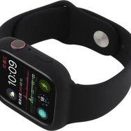 CoverZone Apple Watch 44 mm Full Silikon Koruma Siyah ENT Kordon