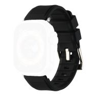 CoverZone Apple Watch 44 mm Kauçuk Spor Esnek Metal Tokalı Glamour Black Kordon