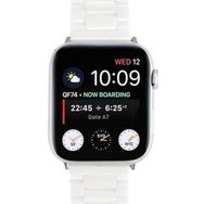 CoverZone Apple Watch 44 mm Metal Seramik Beyaz Kordon