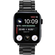 CoverZone Apple Watch 44 mm Metal Seramik Siyah Kordon