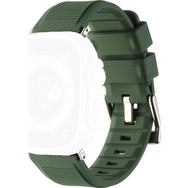 CoverZone Apple Watch 45 mm Kauçuk Spor Esnek Metal Tokalı Glamour Army Green Kordon