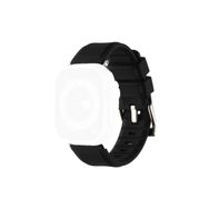 CoverZone Apple Watch 45 mm Kauçuk Spor Esnek Metal Tokalı Glamour Black Kordon
