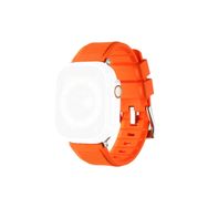 CoverZone Apple Watch 45 mm Kauçuk Spor Esnek Metal Tokalı Glamour Orange Kordon