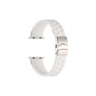 CoverZone Apple Watch 5 38-40 mm Uyumlu Metal Toka Delikli Panoply Silikon Beyaz Kordon
