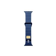 CoverZone Apple Watch 5 38-40 mm Uyumlu Metal Toka Lacivert Strip Kabartmalı Kordon