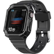 CoverZone Apple Watch 5 42-44 mm Uyumlu Double Protect Firmino Siyah Kordon