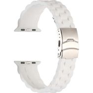 CoverZone Apple Watch 5 42-44 mm Uyumlu Metal Toka Delikli Panoply Silikon Beyaz Kordon