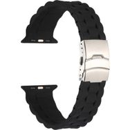 CoverZone Apple Watch 5 42-44 mm Uyumlu Metal Toka Delikli Panoply Silikon Siyah Kordon