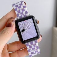 CoverZone Apple Watch 5 42-44 mm Uyumlu Metal Toka Mor Beyaz Kordon