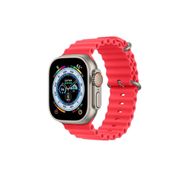 CoverZone Apple Watch 5 Uyumlu Okyanus Quintessential 38-40 mm Kabartmalı Metal Tokalı Kırmızı Kordon