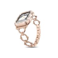 CoverZone Apple Watch 6 42 mm Dias Metal Halkalı Tasarım Rose Gold Kordon