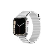 CoverZone Apple Watch 6 Uyumlu 42-44 mm Parçalı Çizgili Tasarım Denouement Kayış Beyaz Kordon