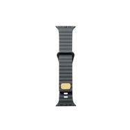 CoverZone Apple Watch 6 Uyumlu Metal Toka Tasarımlı 38-40 mm Strip Kabartmalı Gri Kordon