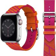 CoverZone Apple Watch 7 45 mm Uyumlu Floransa Tasarım Kademeli Inaki Metal Alaşım Toka Hasır Kayış Kordon