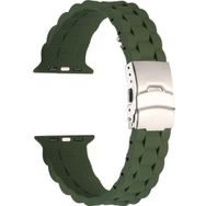 CoverZone Apple Watch 7 45 mm Uyumlu Metal Toka Delikli Ayarlanabilir Panoply Silikon Kayış Kordon
