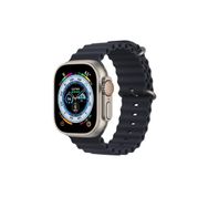 CoverZone Apple Watch 7 Okyanus Quintessential 41 mm Kabartmalı Metal Tokalı Midnight Kordon