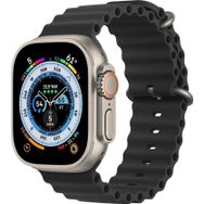 CoverZone Apple Watch 7 Okyanus Quintessential 45 mm Kabartmalı Metal Tokalı Siyah Kordon