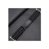 CoverZone Apple Watch 7 Uyumlu 45 mm Kayış Hasır Örme Stricken Siyah Kordon
