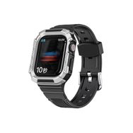 CoverZone Apple Watch 7 Uyumlu Double Protect 41 mm Firmino Antishock Gümüş Kordon