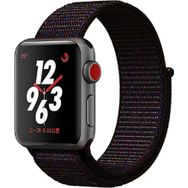 CoverZone Apple Watch Noktalı Siyah 44 mm Bilekli Kumaş Kordon