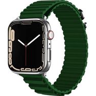 CoverZone Apple Watch Ultra Uyumlu 49 mm Parçalı Çizgili Tasarım Denouement Kayış Koyu Yeşil Kordon