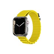 CoverZone Apple Watch Ultra Uyumlu 49 mm Parçalı Çizgili Tasarım Denouement Kayış Sarı Kordon