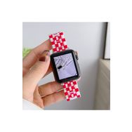CoverZone Apple Watch Ultra Uyumlu Metal Toka Tasarımlı 49 mm Double Color Desenli Kırmızı Beyaz Kordon