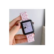 CoverZone Apple Watch Ultra Uyumlu Metal Toka Tasarımlı 49 mm Double Color Desenli Pembe Beyaz Kordon