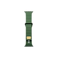 CoverZone Apple Watch Ultra Uyumlu Metal Toka Tasarımlı 49 mm Strip Kabartmalı Koyu Yeşil Kordon