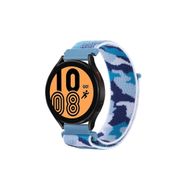 CoverZone Galaxy Gear S3 46 mm Uyumlu Kamuflaj Desenli Kayış Hasır Örgü İşlemeli Mavi Kordon