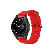 CoverZone Galaxy Watch 3 Uyumlu 41 mm Quintessential Kabartmalı Metal Tokalı Kırmızı Kordon