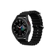 CoverZone Galaxy Watch 3 Uyumlu 41 mm Quintessential Kabartmalı Metal Tokalı Siyah Kordon
