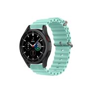 CoverZone Galaxy Watch 3 Uyumlu 41 mm Quintessential Kabartmalı Metal Tokalı Turkuaz Kordon