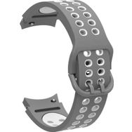 CoverZone Galaxy Watch 4 Classic Uyumlu 40 mm İki Kancalı Metal Tokalı Iridescent Gri Beyaz Kordon