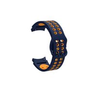 CoverZone Galaxy Watch 4 Classic Uyumlu 40 mm İki Kancalı Metal Tokalı Iridescent Mavi Sarı Kordon