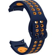 CoverZone Galaxy Watch 4 Classic Uyumlu 42 mm İki Kancalı Metal Tokalı Iridescent Mavi Sarı Kordon