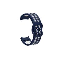 CoverZone Galaxy Watch 4 Classic Uyumlu 44 mm İki Kancalı Metal Tokalı Iridescent Mavi Beyaz Kordon