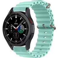 CoverZone Galaxy Watch Uyumlu 42 mm Uyumlu Quintessential Kabartmalı Metal Tokalı Turkuaz Kordon