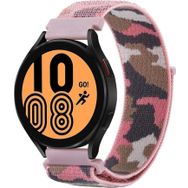 CoverZone Huawei Honor Magic 2 Açık Pembe 46 mm İle Uyumlu Kamuflaj Desenli Hasır Örgü İşlemeli Kordon