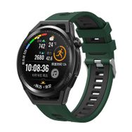 CoverZone Huawei Watch GT 3 Pro 46 mm Grealish Silikon Delikli Yeşil Siyah Kordon