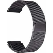 CoverZone Huawei Watch GT 3 Pro Uyumlu 46 mm Hasır Metal Örgülü Siyah Kordon