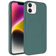 CoverZone iPhone 11 Magsafe Wireles Şarj Özellikli Pastel Color Silikon Kapak Koyu Yeşil Cep Telefonu Kılıfı