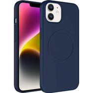 CoverZone iPhone 11 Magsafe Wireles Şarj Özellikli Pastel Color Silikon Kapak Lacivert Cep Telefonu Kılıfı