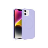CoverZone iPhone 11 Magsafe Wireless Şarj Özellikli Pastel Color Silikon Kapak Lila Cep Telefonu Kılıfı