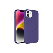 CoverZone iPhone 11 Magsafe Wireless Şarj Özellikli Pastel Color Silikon Kapak Mürdüm Cep Telefonu Kılıfı