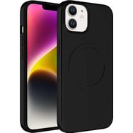 CoverZone iPhone 11 Magsafe Wireless Şarj Özellikli Pastel Color Silikon Kapak Siyah Cep Telefonu Kılıfı
