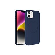 CoverZone iPhone 12 Magsafe Wireles Şarj Özellikli Pastel Color Silikon Lacivert Cep Telefonu Kılıfı