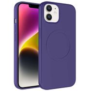 CoverZone iPhone 13 Magsafe Wireless Şarj Özellikli Pastel Color Silikon Mürdüm Cep Telefonu Kılıfı