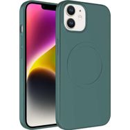 CoverZone iPhone 14 Magsafe Wireles Şarj Özellikli Pastel Color Silikon Kapak Koyu Yeşil Cep Telefonu Kılıfı